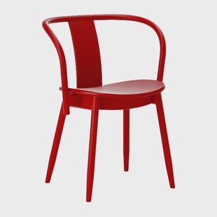 Massproductions Icha stoel Roodgelakt beukenhout