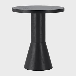 Massproductions Draft tafel Ø50 cm Zwartgebeitst essenhout