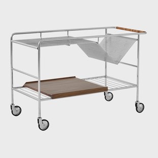 &Tradition Alima opbergtrolley gelakt walnoot Chrome & lacquered walnut