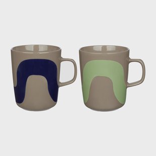 Marimekko Seireeni mok 25 cl 2-pack Terra-donkerblauw-mint