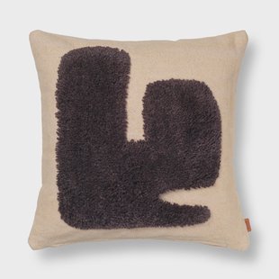 Ferm Living Lay kussen 50x50 cm Sand / Dark Brown