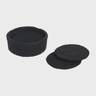 Dixie Ella glasonderzetters Ø10,5 cm 6-pack Pure black