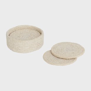 Dixie Ella glasonderzetters Ø10,5 cm 6-pack Pure white