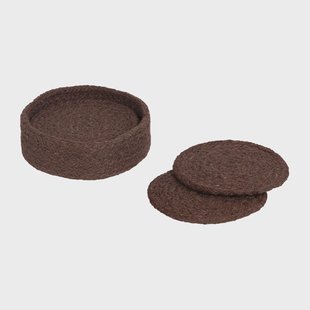 Dixie Ella glasonderzetters Ø10,5 cm 6-pack Pure brown