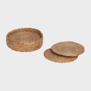 Dixie Elin glasonderzetter Ø10,5 cm 6-pack Natuur