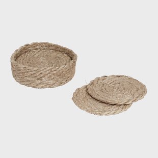 Dixie Elin glasonderzetter Ø10,5 cm 6-pack Natuurgrijs