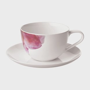 Villeroy & Boch Rose Garden kop met schotel Wit