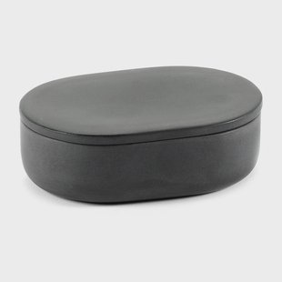 Serax Cose ovale opbergpot met deksel S 3,3x10,2 cm Dark Grey