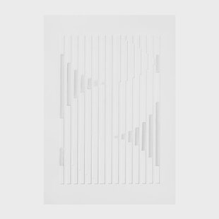 MOEBE Relief kunstwerk organic lines 14,8x21 cm Off White