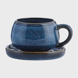 Lene Bjerre Amera espressokopje en schotel 8 cl Blauw