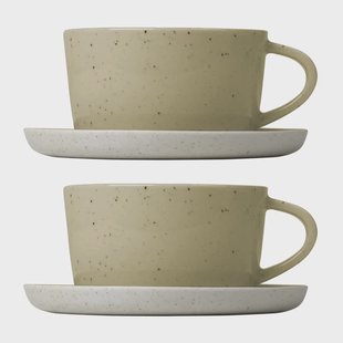blomus Sablo koffiekop met schotel 2-pack Savannah