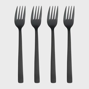Aida Raw dinervork 4-pack Zwart