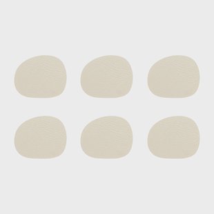 Aida Raw glasonderzetters leer 6-pack Wam nude (beige)