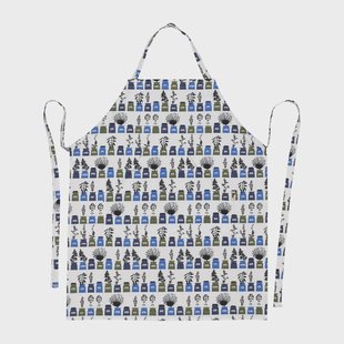 Almedahls Persons kryddskåp schort klein patroon Blauw