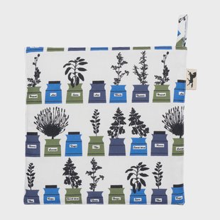 Almedahls Persons kryddskåp pannenlap klein patroon Blauw