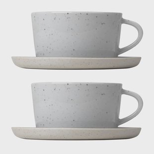 blomus Sablo theekop met schotel 25 cl 2-pack Cloud