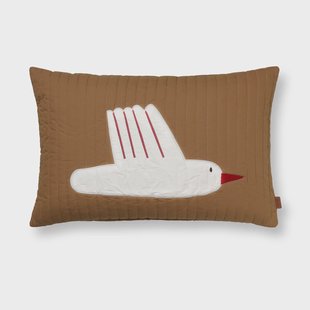 Ferm Living Bird doorgestikt kussen 60x40 cm Sugar kelp (bruin)