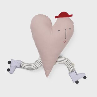 Ferm Living Heart kussen Dusty rose