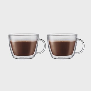 Bodum Bistro dubbelwandige lattemok met oor 45 cl 2-pack