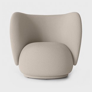 Ferm Living Rico lounge stoel bouclé Wool bouclé natural