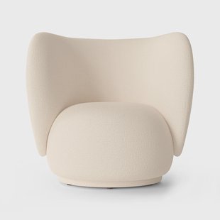 Ferm Living Rico lounge stoel bouclé Wool bouclé offwhite