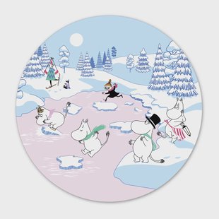 Opto Design Moomin pannenonderzetter winter 2022 Ø21 cm Blauw-wit-roze