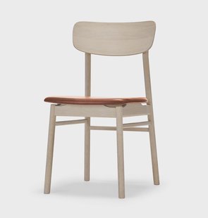 Stolab Prima Vista stoel licht matgelakt eikenhout Leer elmotique 43807 cognac