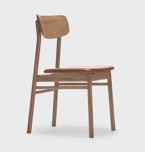 Stolab Prima Vista stoel geolied eikenhout Leer elmotique 43807 cognac