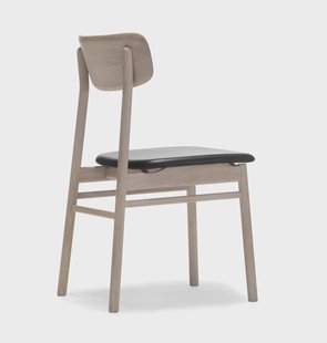 Stolab Prima Vista stoel witgeolied eikenhout Leer elmotique 99001 zwart