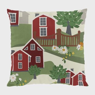 Arvidssons Textil Katthult kussenhoes 47x47 cm Groen-rood