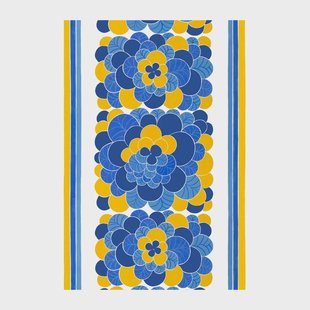 Arvidssons Textil Cirrus stof Blauw-geel