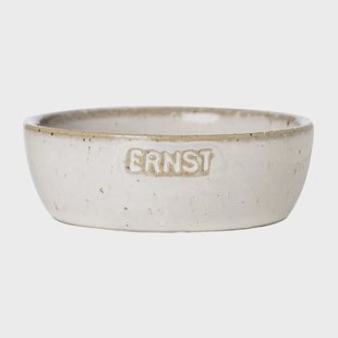 ERNST Ernst schaal met logo natuurwit Ø9 cm met embleem