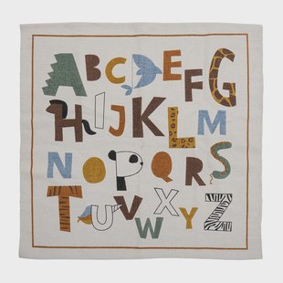 Bloomingville Memmo vloerkleed 110x110 cm Alfabet