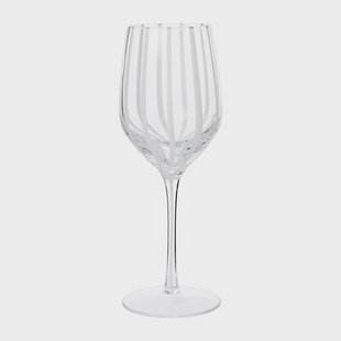 Broste Copenhagen Stripe wittewijnglas 35 cl Clear-white stripes