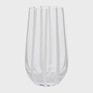 Broste Copenhagen Stripe drinkglas 55 cl Clear-white stripes