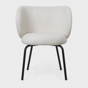 Ferm Living Rico dining chair bouclé Off-white-black
