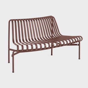 HAY Palissade Dining parkbank met naar buiten gebogen rugleuning Iron red