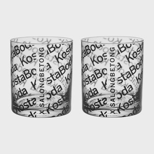 Kosta Boda Salong Betong Old Fashioned glas 28 cl 2-pack Transparant-zwart