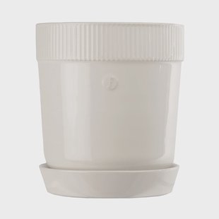 Sagaform Elise bloempot met schotel Ø14 cm Wit