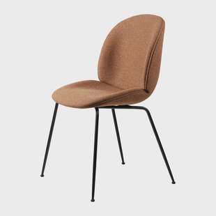 GUBI Beetle dining chair fully upholstered conic base Around Bouclé 032-black