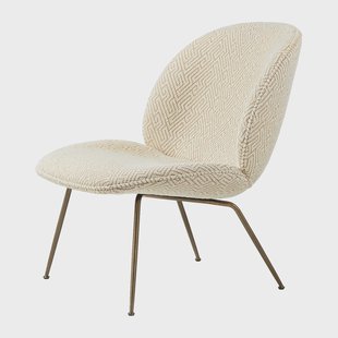GUBI Beetle lounge chair fully upholstered conic base Dora boucle 0002-antique brass