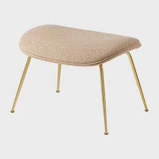 GUBI Beetle Ottoman voetenbankje volledig gestoffeerd conic base Around bouclé 004-brass