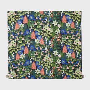 Almedahls Skogen stof Zwart-groen-roze