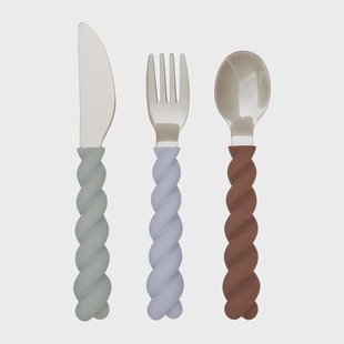 OYOY Mellow kinderbestek 3-delig PaleMint-Choco-IceBlue OYOY Mellow kinderbestek 3-delig PaleMint-Choco-IceBlue