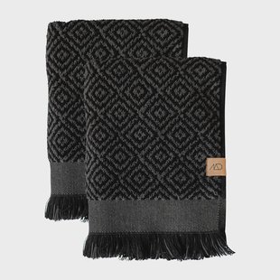 Mette Ditmer Morocco gastendoek 35x55 cm 2-pack Black-grey
