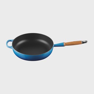 Le Creuset Le Creuset Signature hapjespan houten handvat 28 cm Azure blue
