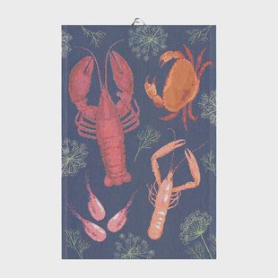 Ekelund Linneväveri Skaldjursfest keukenhanddoek 40x60 cm