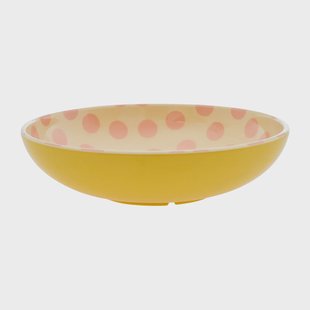 RICE Rice saladeschaal melamine Ø29,9 cm Pink dots-yellow