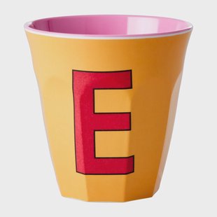 RICE Rice melaminebeker medium letter E 30 cl Apricot