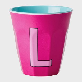 RICE Rice melaminebeker medium letter L 30 cl Fuchsia